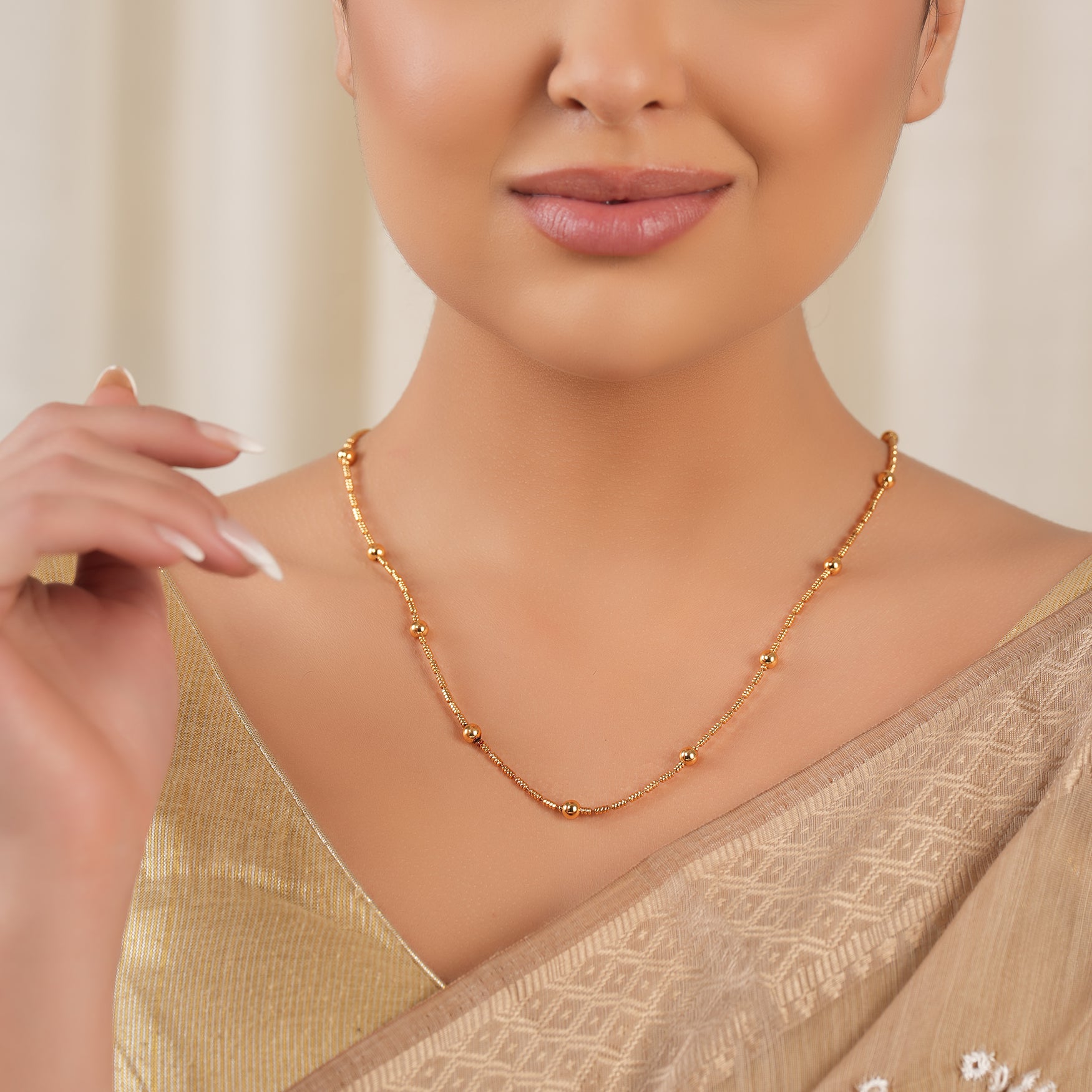Ball gold plated chain