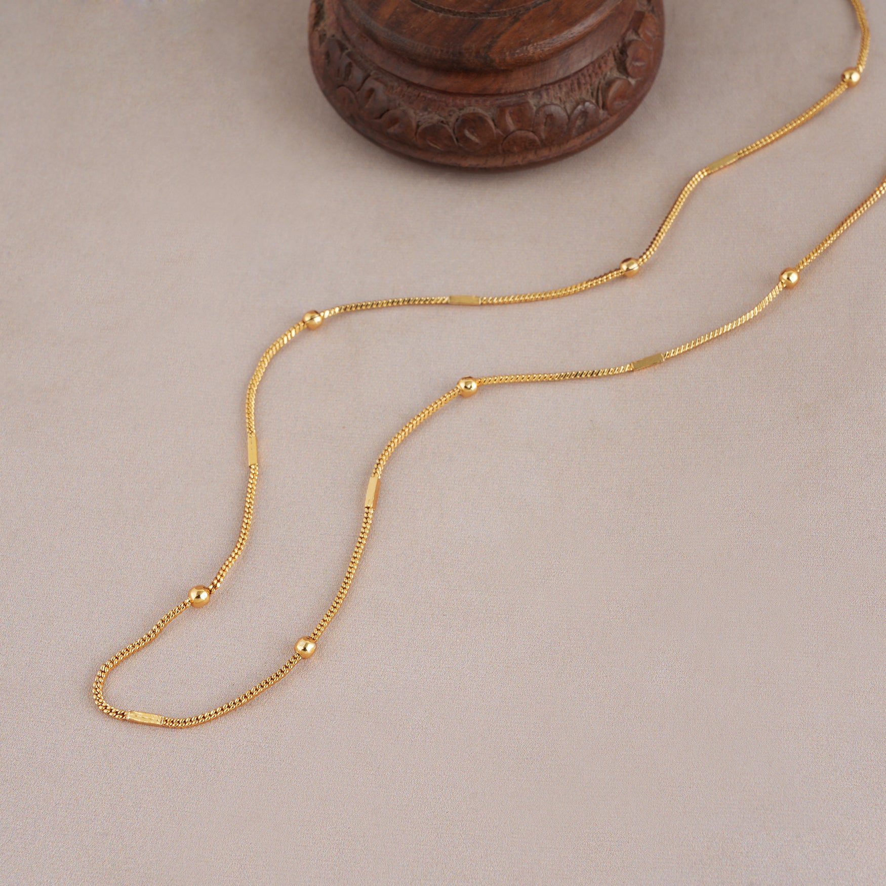 Elegant gold ball plain gold plated chain