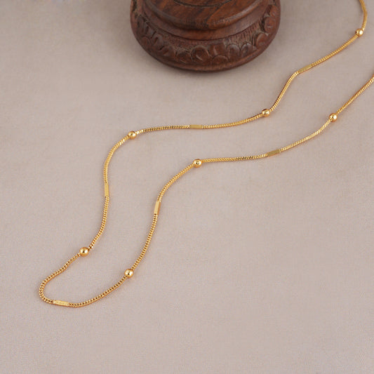 Elegant gold ball plain gold plated chain