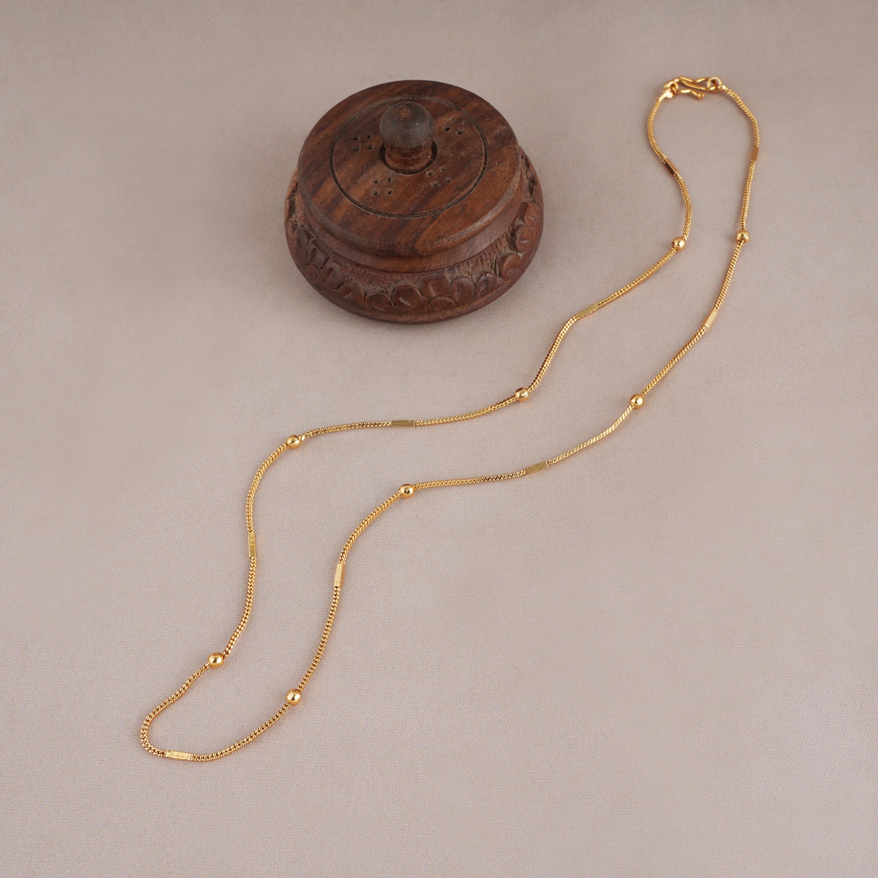 Elegant gold ball plain gold plated chain
