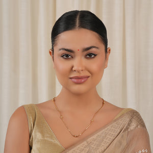 Elegant plain ball gold plated chain