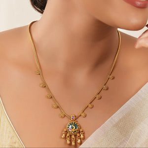 Stunning antique gold stone pendant set