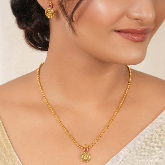 Cute maa lakshmi pendant set I Temple Jewellery