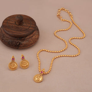 Cute maa lakshmi pendant set I Temple Jewellery