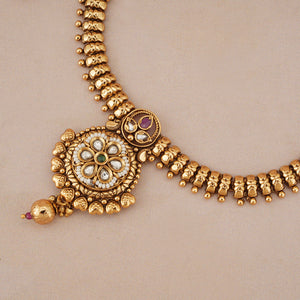 Amazing antique gold kundan necklace set