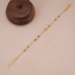 Sleek antique gold mangalsutra bracelet