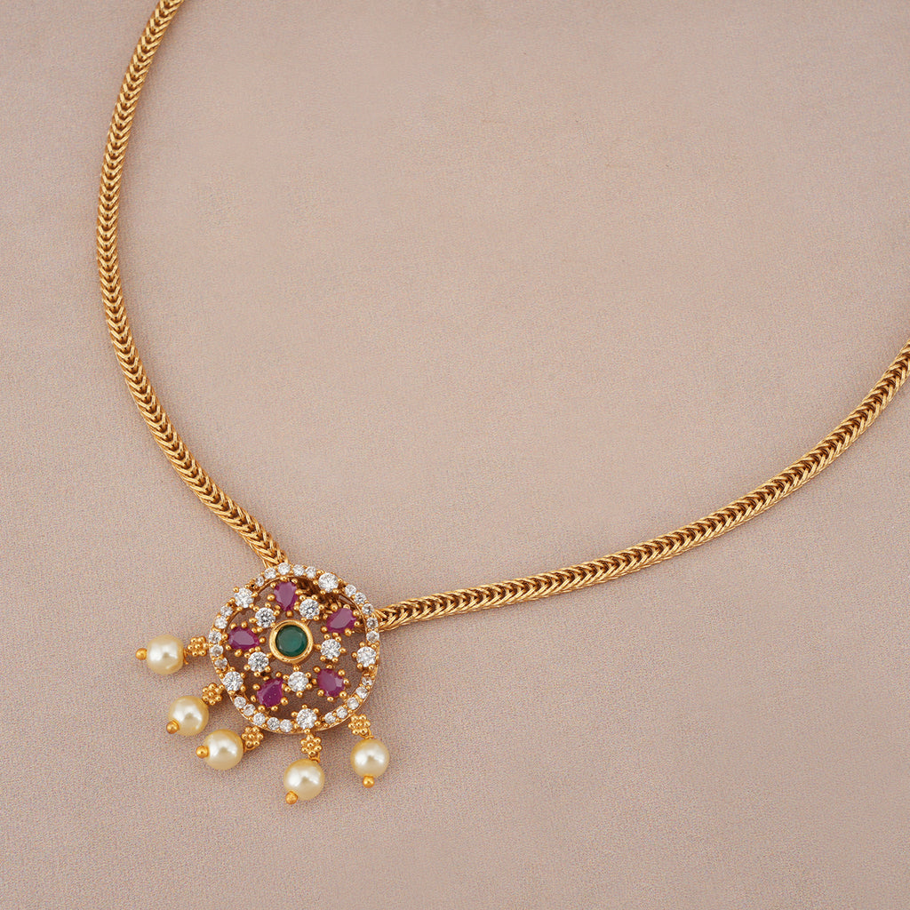 Stunning pearl drop ruby necklace set