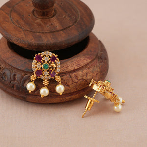 Stunning pearl drop ruby necklace set