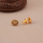 Cute oval plain antique gold necklace set