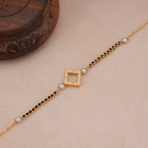 Cute sleek diamond antique gold mangalsutra bracelet