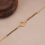 Cute sleek diamond antique gold mangalsutra bracelet