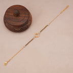 Cute sleek diamond antique gold mangalsutra bracelet