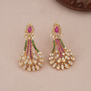 Stunning diamond multicolor gold necklace set