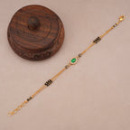 Cute sleek emerald stone mangalsutra bracelet