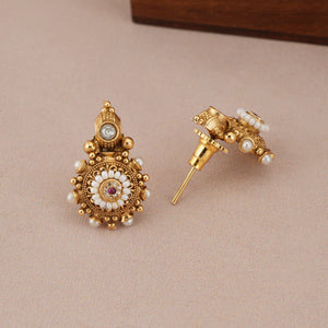 Stunning antique gold pearl necklace set