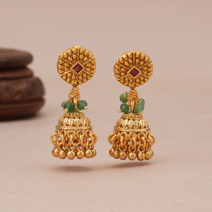 Stunning long antique gold stone matar mala necklace set