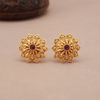 Cute antique gold star stud earring