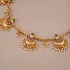 Beautiful pearl drop chand necklace set
