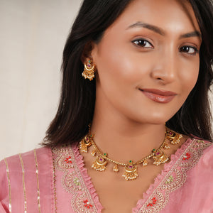 Beautiful pearl drop chand necklace set