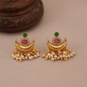 Beautiful pearl drop chand necklace set