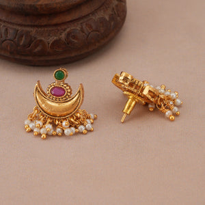 Beautiful pearl drop chand necklace set