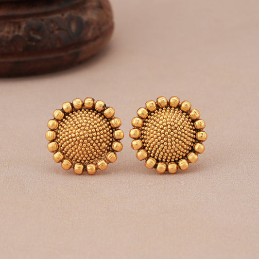Cute plain antique gold stud