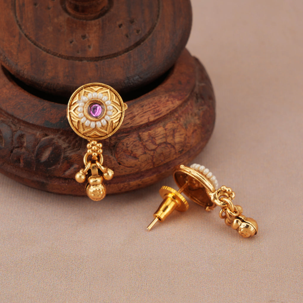 Beautiful elegant antique gold stone mangalsutra set