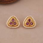 Elegant stone antique gold necklace set
