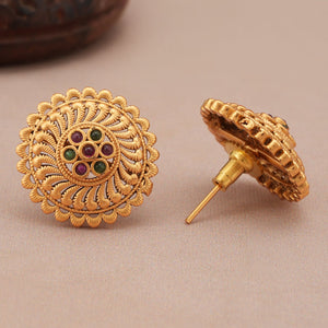 Stunning round stone stud earring