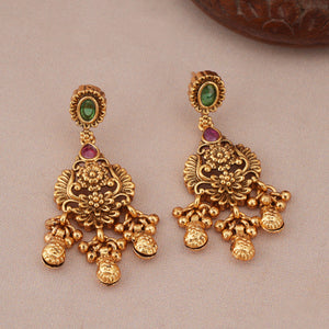 Stunning antique gold ruby floral necklace set