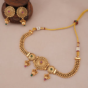 Beautiful antique gold stone choker set