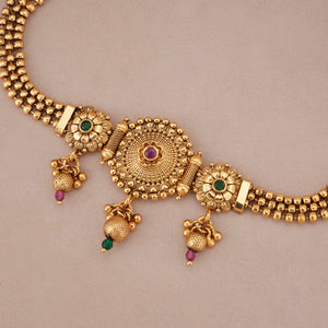 Beautiful antique gold stone choker set