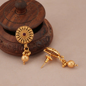 Stunning antique gold rajwadi emerald necklace set