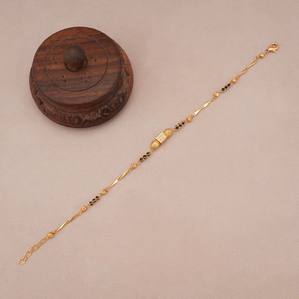 Cute gold plated mangalsutra bracelet
