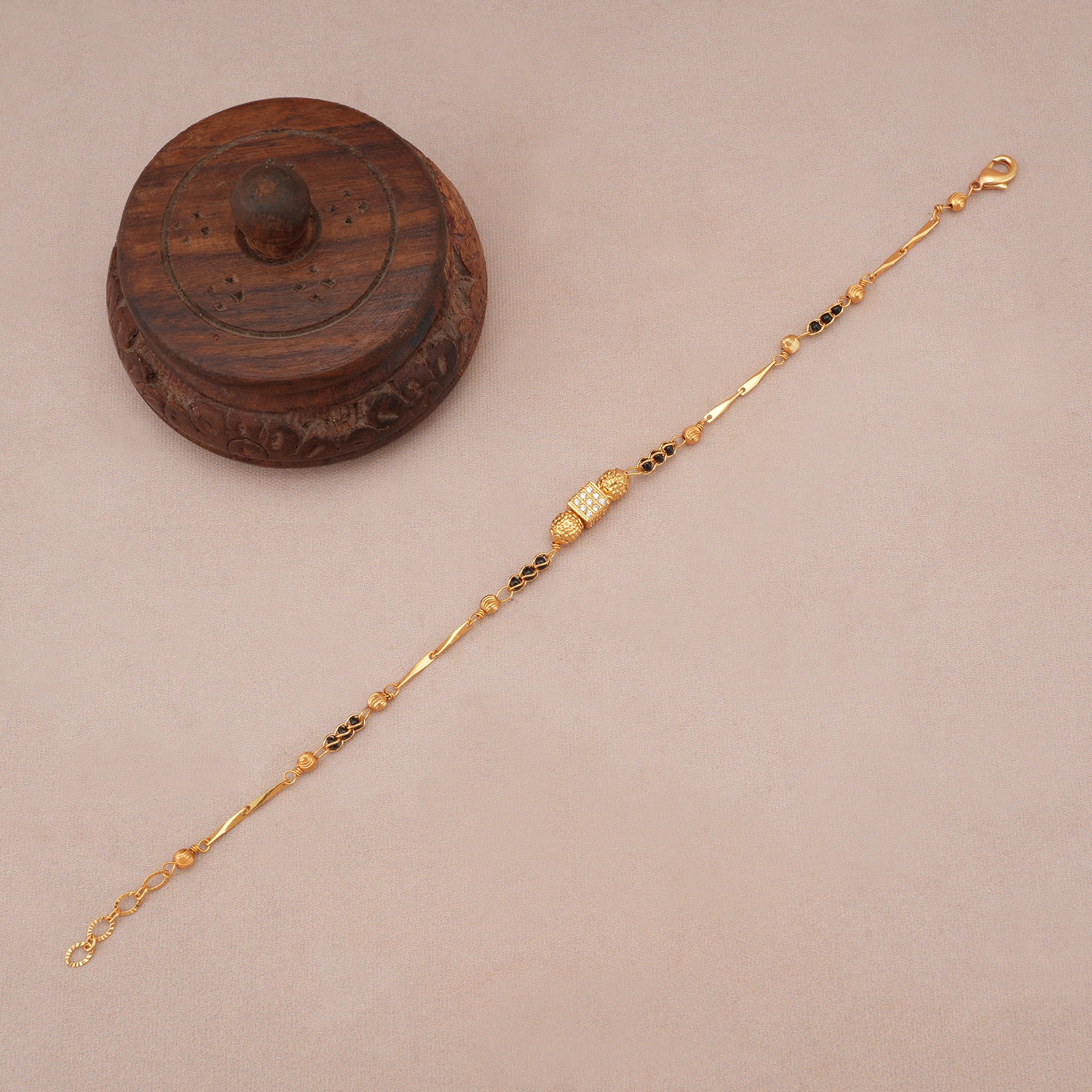 Cute gold plated mangalsutra bracelet