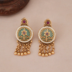 Stunning antique gold stone choker necklace set