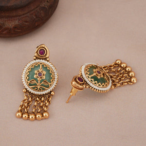 Stunning antique gold stone choker necklace set