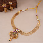 Beautiful antique gold kundan rajwadi necklace set