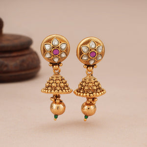 Beautiful antique gold kundan rajwadi necklace set