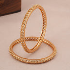 Elegant plain antique gold bangle set