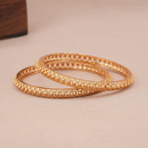Elegant plain antique gold bangle set
