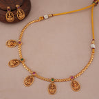 Elegant maa lakshmi multicolor stone neckalce set I Temple Jewellery