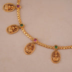 Elegant maa lakshmi multicolor stone neckalce set I Temple Jewellery