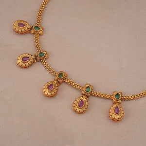 Cute elegant  antique stone gold necklace set