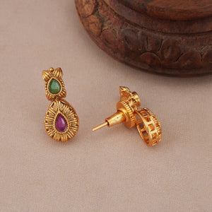 Cute elegant  antique stone gold necklace set