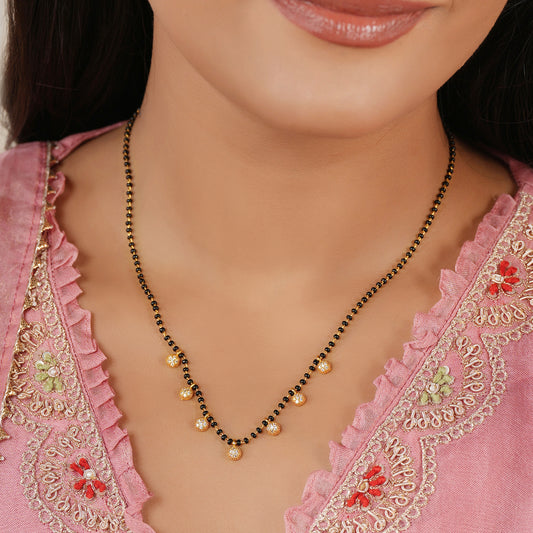 Elegant diamond ball gold plated mangalstura