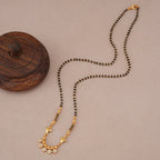Sleek gold plated diamond drop mangalsutra