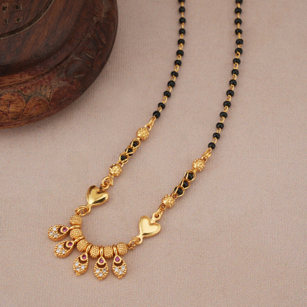 Sleek beautiful gold plated diamond mangalsutra