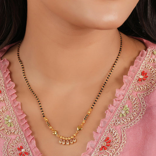 Sleek beautiful gold plated diamond mangalsutra
