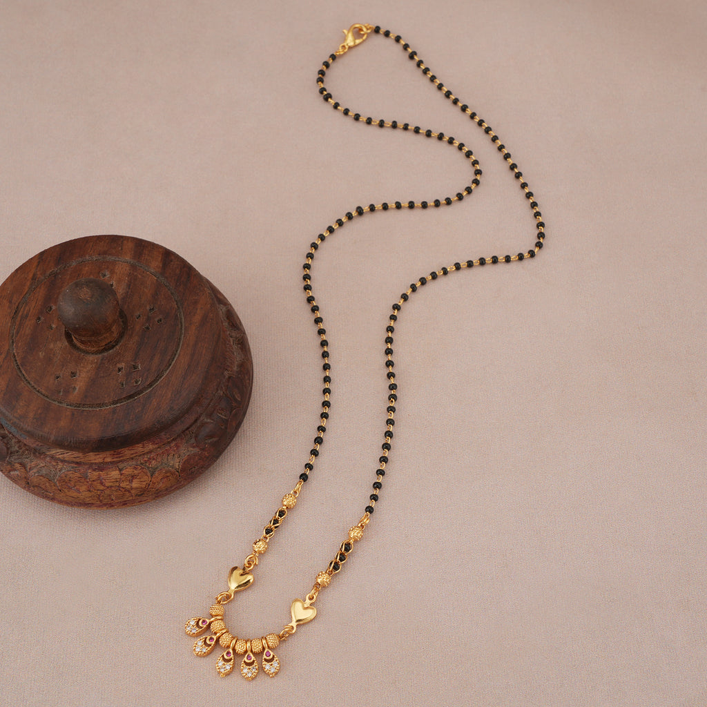 Sleek beautiful gold plated diamond mangalsutra